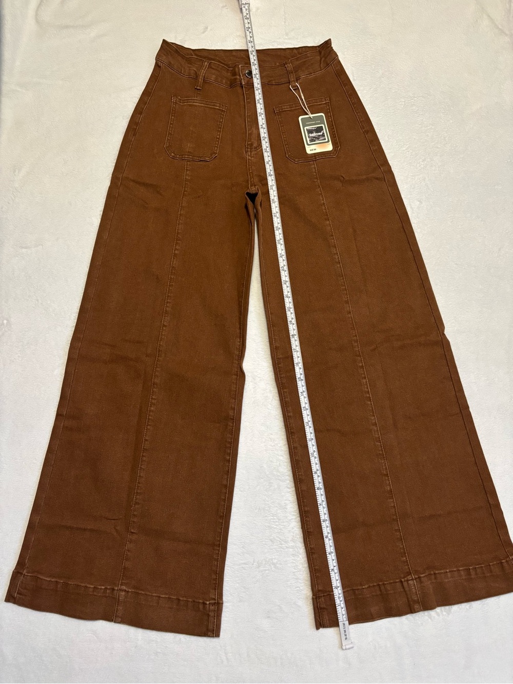 WIDE LEG HIGH-RISE JEANS | Women's - Brown - Picture 4 of 8